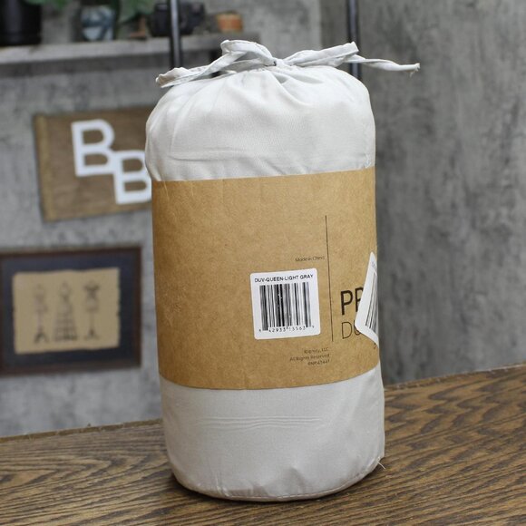 NWT Ienjoy Home Premium Ultra Soft Duvet Cover 3-Piece Set Light Gray Queen/Full - Picture 5 of 6